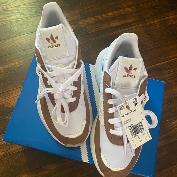 adidas | Shoes | Cloud White Wild Brown Retropy F2 Adidas Womens Size 75 | Poshmark